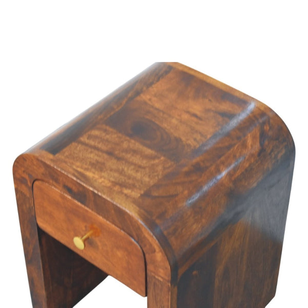 HomeRoots 16" Brown Solid Wood Nightstand with Hidden Drawer - Versatile Modern Table for Bedroom & Living Room 651506
