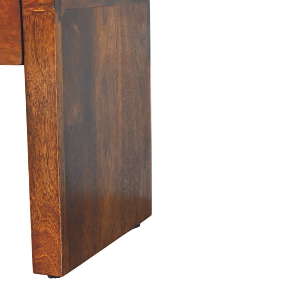 HomeRoots 16" Brown Solid Wood Nightstand with Hidden Drawer - Versatile Modern Table for Bedroom & Living Room 651506