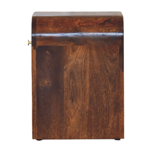 HomeRoots 16" Brown Solid Wood Nightstand with Hidden Drawer - Versatile Modern Table for Bedroom & Living Room 651506