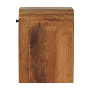 HomeRoots 16" Oak Solid Wood Nightstand with Scalloped Edge - Rustic Charm, Multi-Purpose Storage & Style! 651507