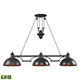 Farmhouse 56'' Wide 3-Light Linear Chandelier - Oiled Bronze - Includes LED Bulb 65151-3-LED Elk Lighting