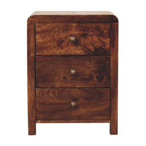 HomeRoots 24" Elegant Walnut Solid Wood Nightstand with 3 Drawers - Stylish Storage for Any Space! 651512