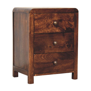 HomeRoots 24" Elegant Walnut Solid Wood Nightstand with 3 Drawers - Stylish Storage for Any Space! 651512
