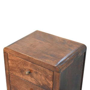 HomeRoots 24" Elegant Walnut Solid Wood Nightstand with 3 Drawers - Stylish Storage for Any Space! 651512
