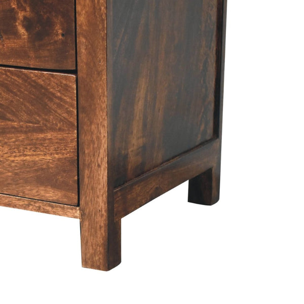 HomeRoots 24" Elegant Walnut Solid Wood Nightstand with 3 Drawers - Stylish Storage for Any Space! 651512