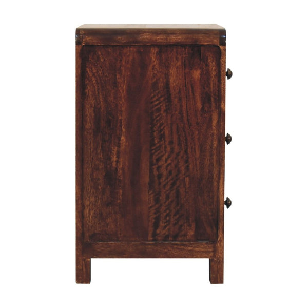 HomeRoots 24" Elegant Walnut Solid Wood Nightstand with 3 Drawers - Stylish Storage for Any Space! 651512