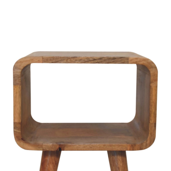 HomeRoots 20" Oak Solid Wood Nightstand - Handcrafted Mango Wood with Open Shelf for Bedroom or Living Space 651514