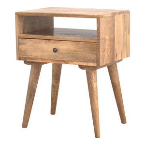 HomeRoots 23" Natural Solid Wood Nightstand with Drawer & Open Shelf - Stylish, Versatile Storage Solution for Any Room 651518