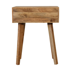 HomeRoots 22" Handcrafted Solid Wood Nightstand with Geometric Bone Inlay – Stylish Storage for Any Space 651519