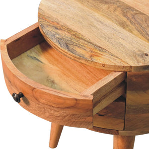 HomeRoots 20" Solid Wood Round Nightstand - Rustic Two-Drawer Table for Bedroom, Office, or Living Spaces 651520