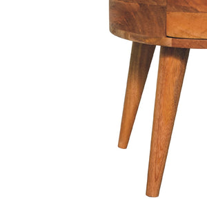 HomeRoots 20" Solid Wood Round Nightstand - Rustic Two-Drawer Table for Bedroom, Office, or Living Spaces 651520