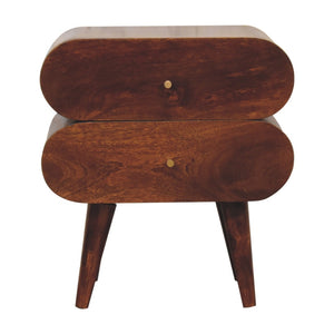 HomeRoots 20" Chestnut Solid Wood Nightstand with Two Drawers – Modern Design, Durable Mango Wood Craftsmanship 651521
