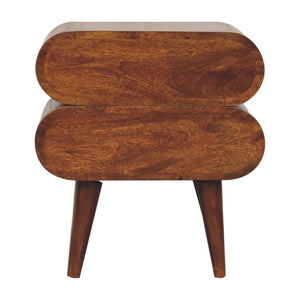 HomeRoots 20" Chestnut Solid Wood Nightstand with Two Drawers – Modern Design, Durable Mango Wood Craftsmanship 651521