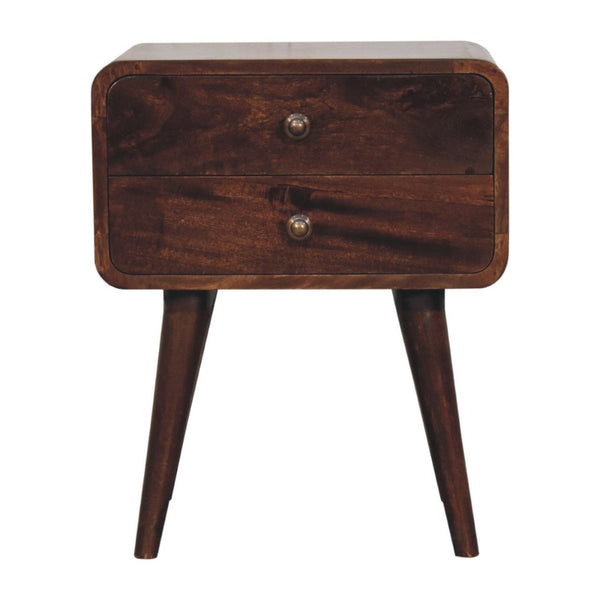 HomeRoots 22" Chestnut Solid Wood Nightstand with Two Drawers – Timeless Elegance for Bedroom or Living Room 651523