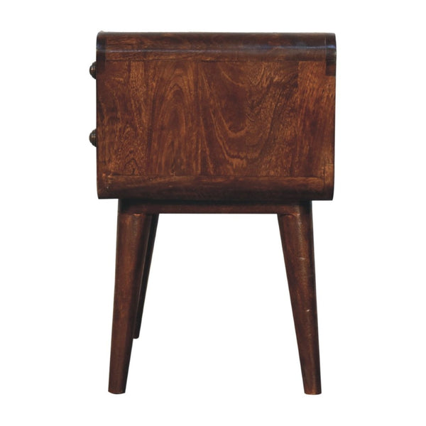 HomeRoots 22" Chestnut Solid Wood Nightstand with Two Drawers – Timeless Elegance for Bedroom or Living Room 651523