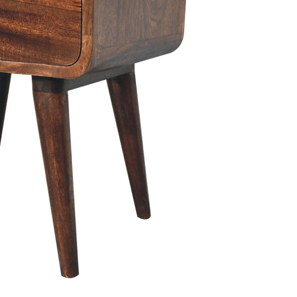 HomeRoots 22" Chestnut Solid Wood Nightstand with Two Drawers – Timeless Elegance for Bedroom or Living Room 651523