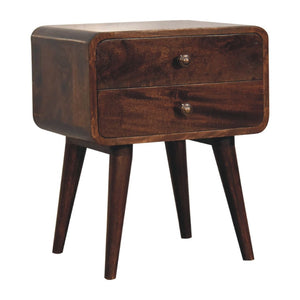 HomeRoots 22" Chestnut Solid Wood Nightstand with Two Drawers – Timeless Elegance for Bedroom or Living Room 651523