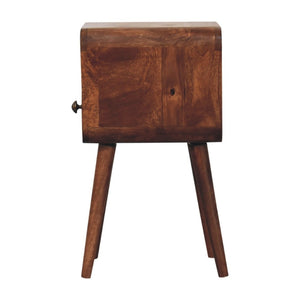 HomeRoots 22" Brown Mango Wood Nightstand - Handcrafted Bedside Table with Drawer & Open Shelf for Storage 651524