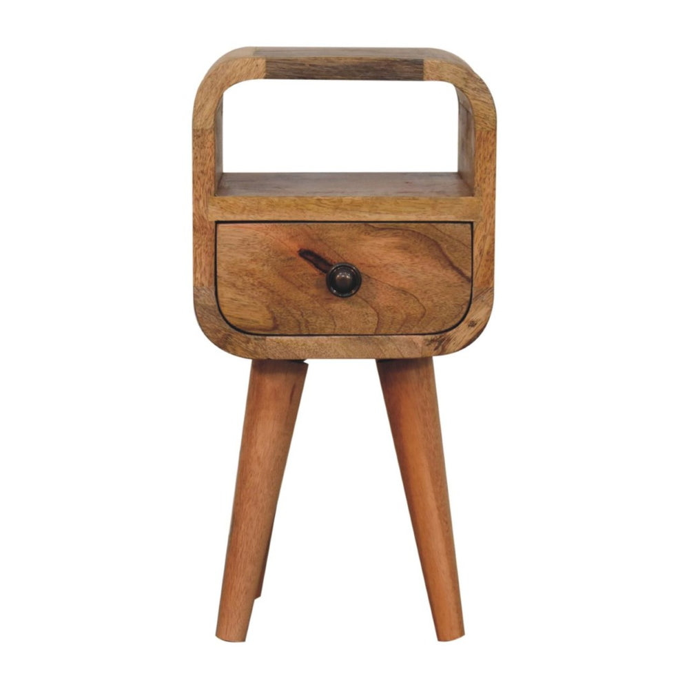 HomeRoots 16" Stylish Oak Solid Wood Nightstand with Drawer & Shelf - Handcrafted Compact Elegance for Any Room 651525