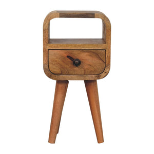 HomeRoots 16" Stylish Oak Solid Wood Nightstand with Drawer & Shelf - Handcrafted Compact Elegance for Any Room 651525