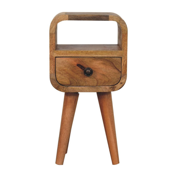 HomeRoots 16" Stylish Oak Solid Wood Nightstand with Drawer & Shelf - Handcrafted Compact Elegance for Any Room 651525