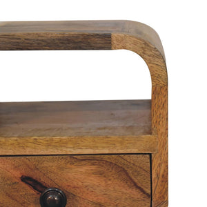 HomeRoots 16" Stylish Oak Solid Wood Nightstand with Drawer & Shelf - Handcrafted Compact Elegance for Any Room 651525
