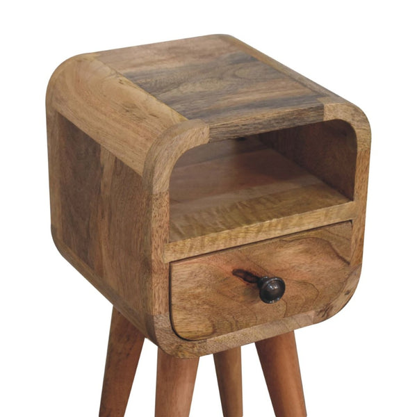 HomeRoots 16" Stylish Oak Solid Wood Nightstand with Drawer & Shelf - Handcrafted Compact Elegance for Any Room 651525