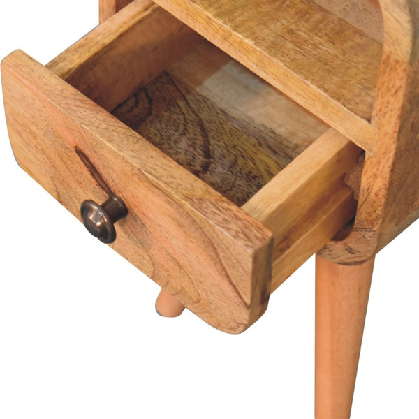 HomeRoots 16" Stylish Oak Solid Wood Nightstand with Drawer & Shelf - Handcrafted Compact Elegance for Any Room 651525