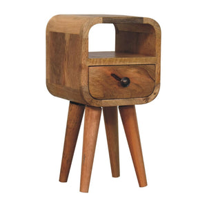 HomeRoots 16" Stylish Oak Solid Wood Nightstand with Drawer & Shelf - Handcrafted Compact Elegance for Any Room 651525