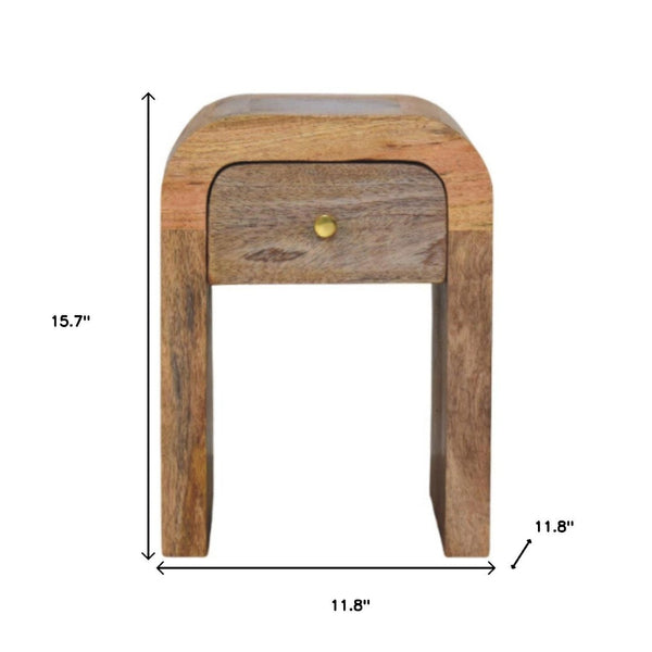 HomeRoots 16" Beige Solid Wood Nightstand with Drawer - Modern, Versatile Accent Table for Any Room Décor 651526