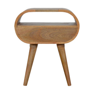 HomeRoots 21" Natural Solid Wood Oval Nightstand with Drawer - Stylish Compact Storage for Any Room 651527