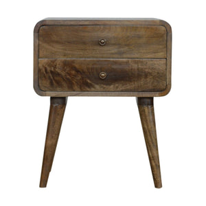 HomeRoots 22" Natural Solid Wood Distressed Two-Drawer Nightstand - Rustic Charm Meets Modern Elegance! 651528