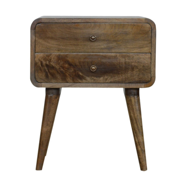 HomeRoots 22" Natural Solid Wood Distressed Two-Drawer Nightstand - Rustic Charm Meets Modern Elegance! 651528