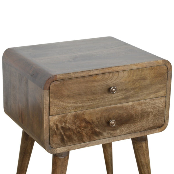 HomeRoots 22" Natural Solid Wood Distressed Two-Drawer Nightstand - Rustic Charm Meets Modern Elegance! 651528