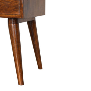 HomeRoots 22" Chestnut Solid Wood Nightstand with Drawer & Open Shelf – Stylish Storage for Any Space! 651531
