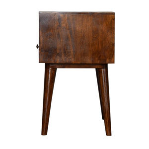 HomeRoots 22" Chestnut Solid Wood Nightstand with Drawer & Open Shelf – Stylish Storage for Any Space! 651531