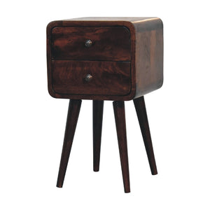 HomeRoots 22" Handcrafted Walnut Solid Wood Nightstand with Two Drawers – Stylish Storage for Any Space 651535