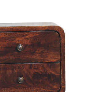 HomeRoots 22" Handcrafted Walnut Solid Wood Nightstand with Two Drawers – Stylish Storage for Any Space 651535