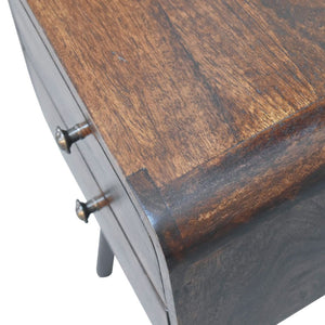 HomeRoots 22" Handcrafted Walnut Solid Wood Nightstand with Two Drawers – Stylish Storage for Any Space 651535