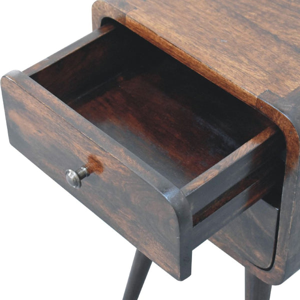 HomeRoots 22" Handcrafted Walnut Solid Wood Nightstand with Two Drawers – Stylish Storage for Any Space 651535