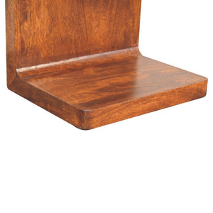 HomeRoots 22" Chestnut Solid Wood Nightstand - Stylish One Drawer Table with Open Floor Shelf for Storage 651537