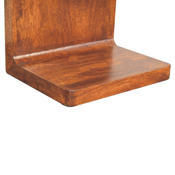 HomeRoots 22" Chestnut Solid Wood Nightstand - Stylish One Drawer Table with Open Floor Shelf for Storage 651537