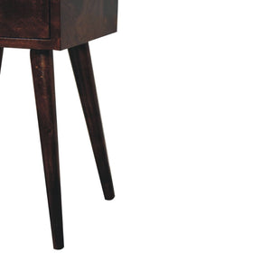 HomeRoots 22" Walnut Nightstand - Handcrafted Solid Wood with Drawer & Open Shelf for Stylish Storage Solutions 651539