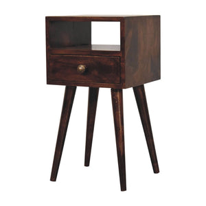 HomeRoots 22" Walnut Nightstand - Handcrafted Solid Wood with Drawer & Open Shelf for Stylish Storage Solutions 651539
