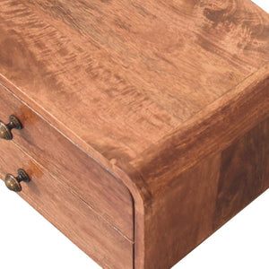 HomeRoots 18" Brown Solid Wood Floating Nightstand with Two Drawers - Stylish Space-Saving Design & Storage 651543