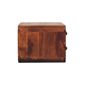 HomeRoots 18" Brown Solid Wood Floating Nightstand with Two Drawers - Stylish Space-Saving Design & Storage 651543
