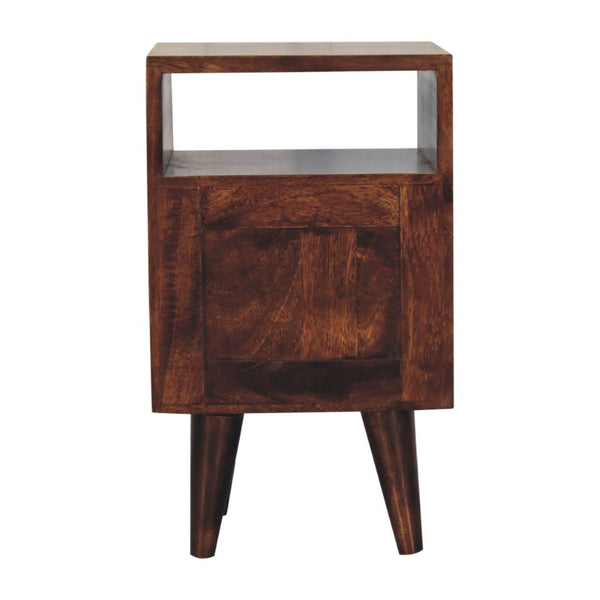 HomeRoots 20" Solid Walnut Two Drawer Nightstand - Handcrafted, Compact Storage with Open Shelf & Stylish Design 651544