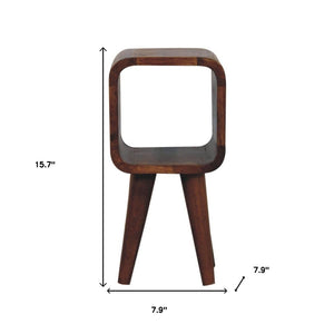 HomeRoots 16" Chestnut Solid Wood Nightstand - Artisan-Crafted, Modern Square Accent Table for Any Space 651546