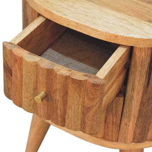 HomeRoots 18" Handcrafted Natural Solid Wood Oval Nightstand with Two Drawers – Elegant Storage Solution for Any Room 651547