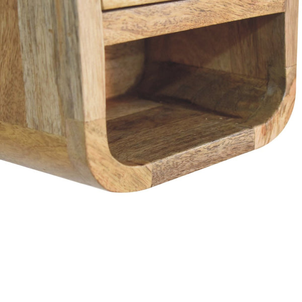 HomeRoots 8" Beige Solid Wood Nightstand with Drawer – Compact, Modern Design for Effortless Bedroom Style 651549